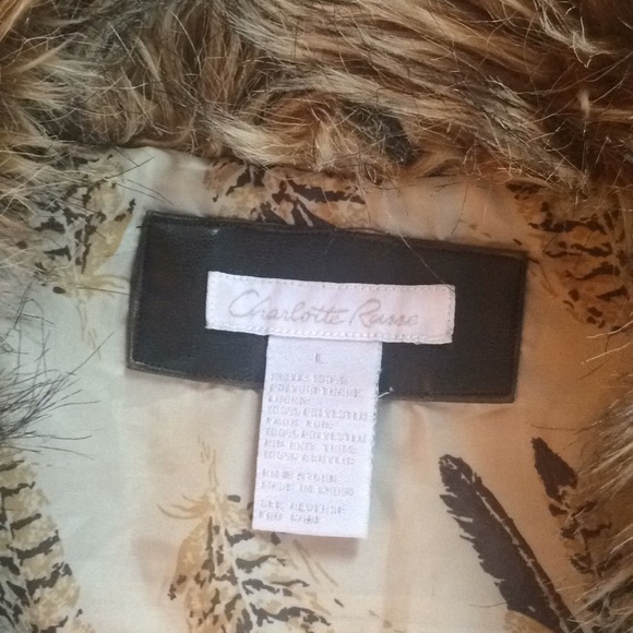 Charlotte Russe plaid shirt & faux fur collar vest - Picture 6 of 8